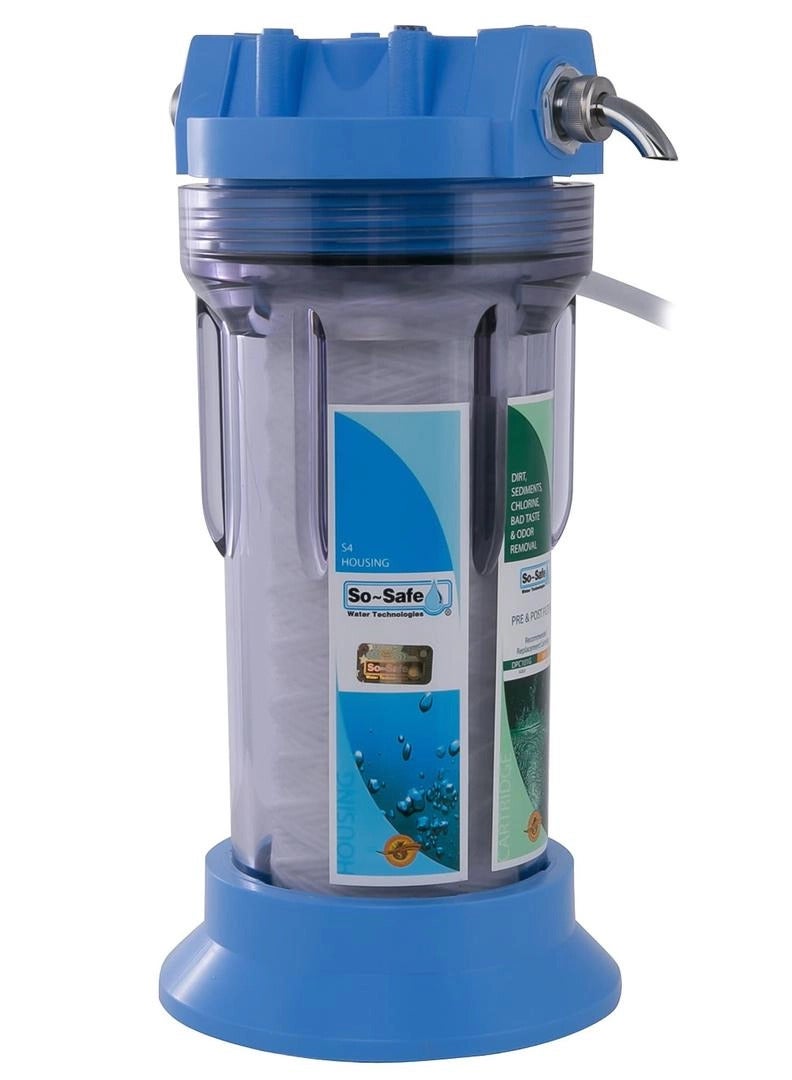سو سيف جهاز تنقية المياه العادي So Safe Counter Top (أزرق/شفاف) - Image 3