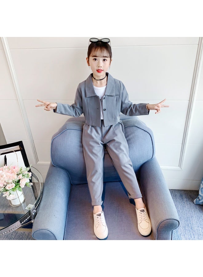 Shougu Girls' Fashionable Small Suit Set - Image 1