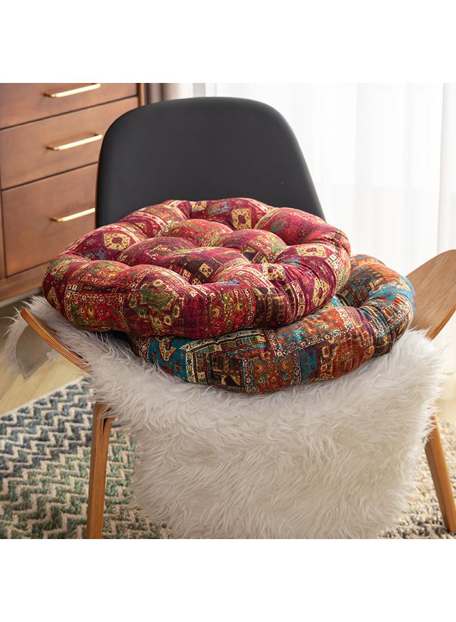 Bluejw Ethnic-style Round Floor Cushion Household Balcony Bay Window Cushion Tata Rice Thickened Cotton Linen Fabric Futon Soft - Image 4