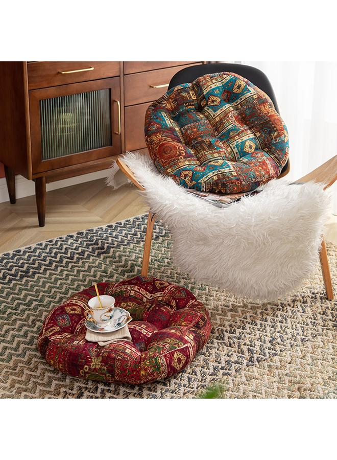 Bluejw Ethnic-style Round Floor Cushion Household Balcony Bay Window Cushion Tata Rice Thickened Cotton Linen Fabric Futon Soft - Image 3