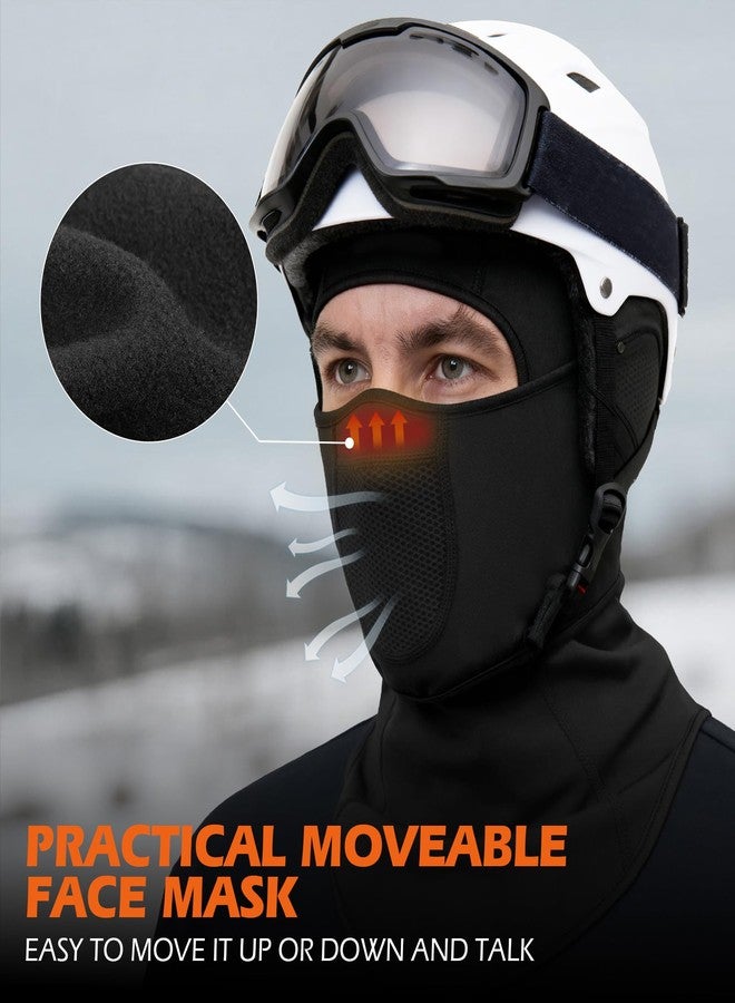 MELASA Winter Balaclava Face Mask for Cold Weather Thermal Fleece Ski Mask with Movable Face Cover for Outdoor Work Skiing, Camouflage Grey, One size - Image 4