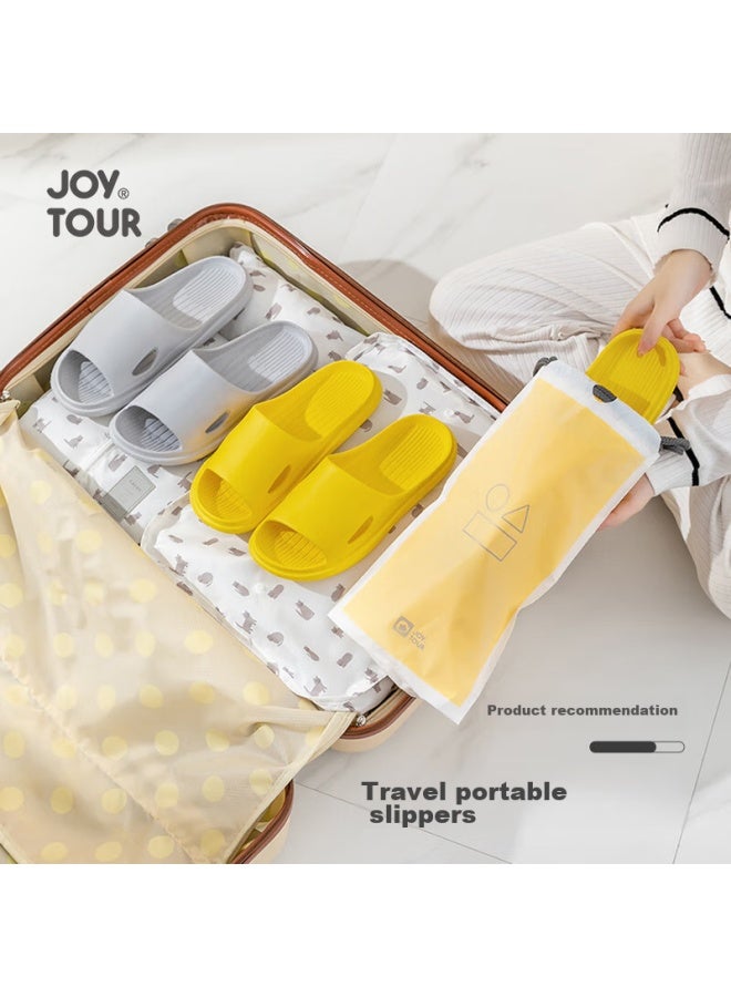 JOY TOUR Joytour Reusable Slippers, Portable Travel Bathroom Non-slip Couple Sandals With Storage Bag, Yellow 40-41  - Image 1