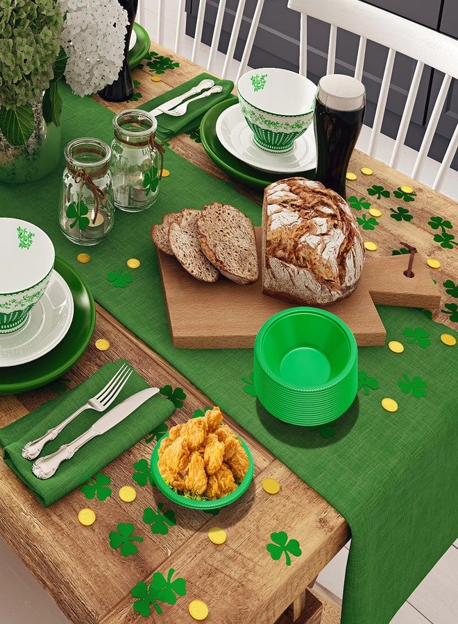 Wehhbtye 80 Pcs St.Patrick's Day Plastic Bowls, Disposable Irish Party Salad Bowls, 12oz Green Serving Bowl Food Supplies for St.Patrick Themed Events Favor Outdoor Picnic Festival Celebration - Image 4