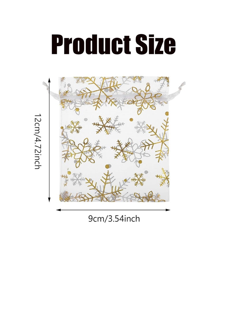 50-Pack Drawstring Gift Bags - Metallic Stars Mesh Jewelry Pouches Wedding Party Candy Bag - Image 2