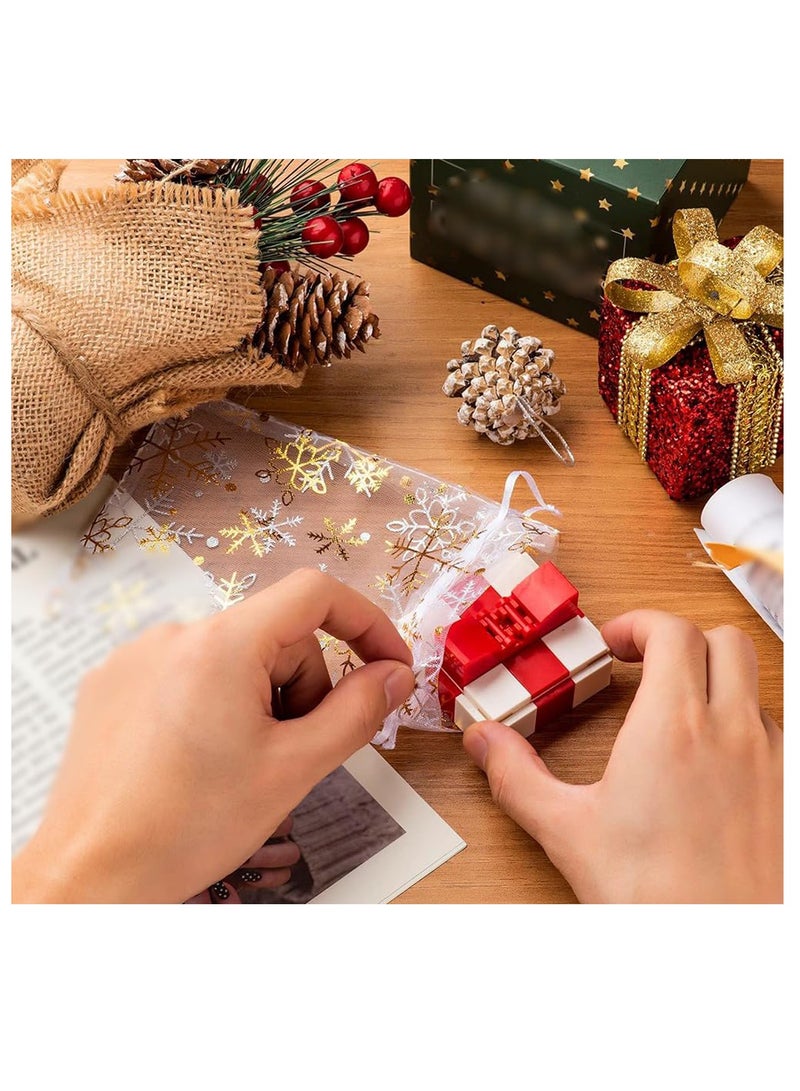 50-Pack Drawstring Gift Bags - Metallic Stars Mesh Jewelry Pouches Wedding Party Candy Bag - Image 5