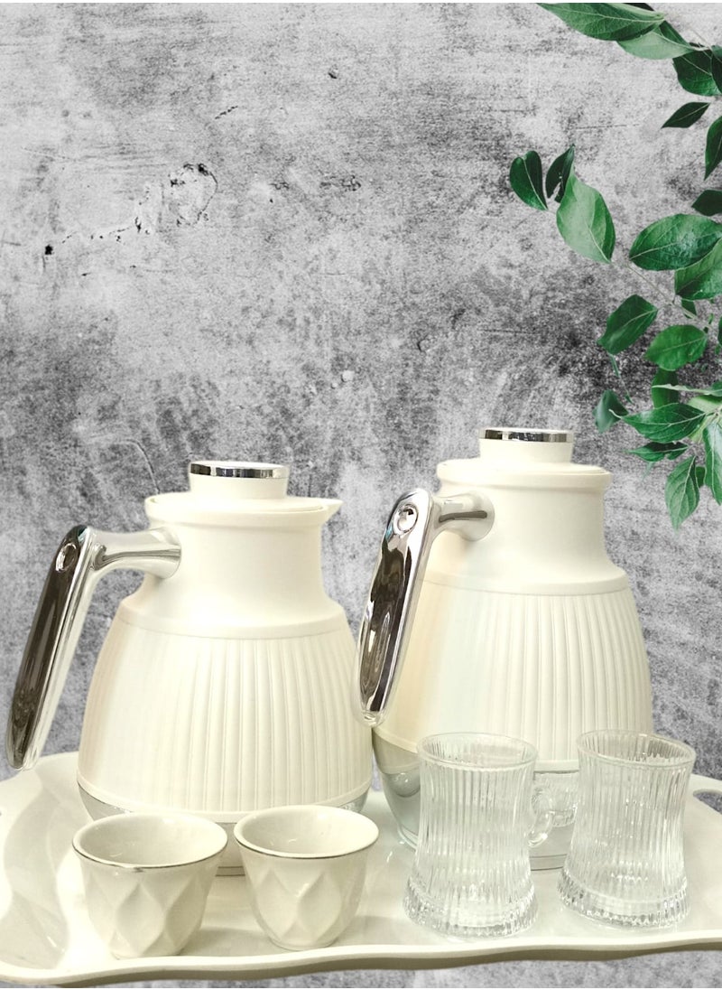 Rema - Attractive Coffee and Tea Fridge Thermos Set with Elegant Design Silver 1L + 0.5L - Image 1