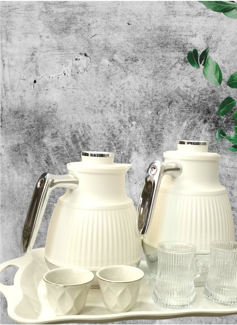 Rema - Attractive Coffee and Tea Fridge Thermos Set with Elegant Design Silver 1L + 0.5L - Image 1