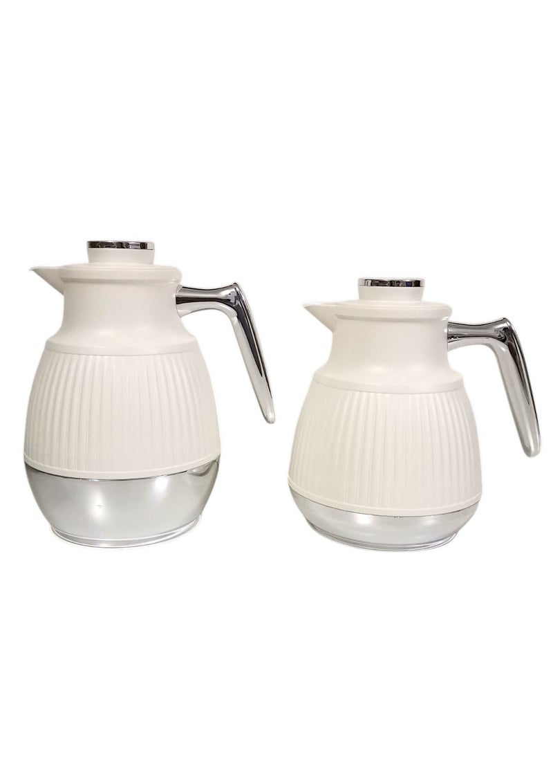 Rema - Attractive Coffee and Tea Fridge Thermos Set with Elegant Design Silver 1L + 0.5L - Image 1