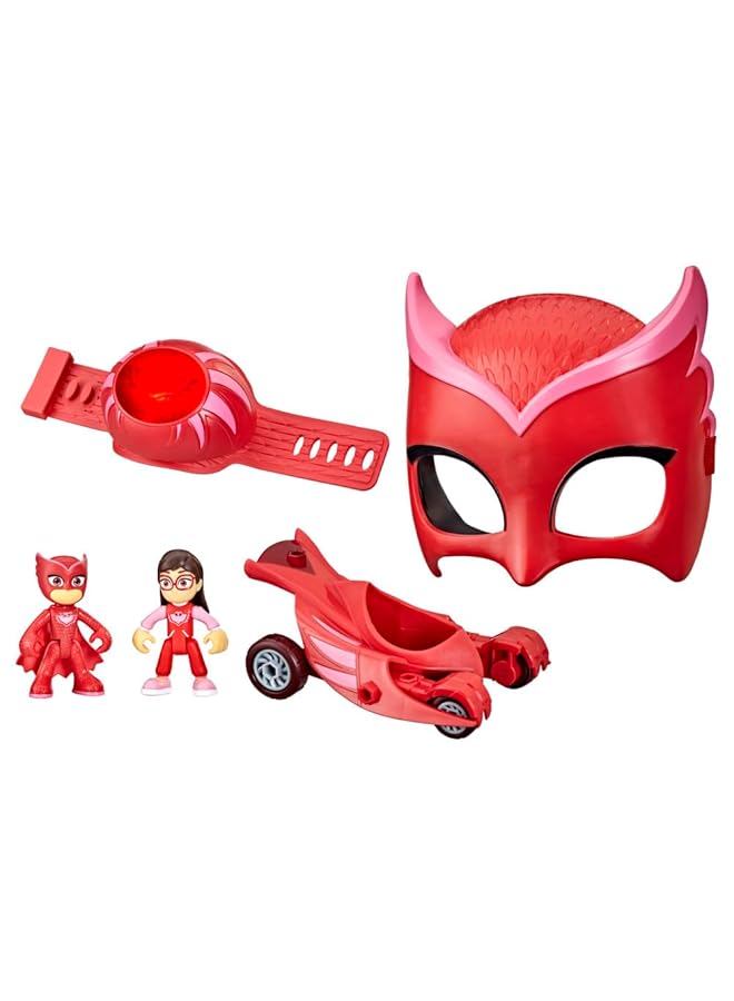 بي جيه ماسكس مجموعة ألعاب أوليت باور باك لمرحلة ما قبل المدرسة مع شخصيتين متحركتين وسوار معصم وقناع تنكري للأطفال من سن 3 سنوات فما فوق - Image 2