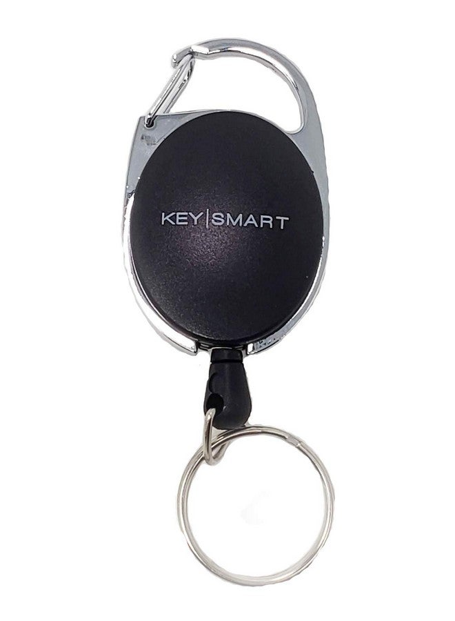 Keysmart حلقة تسلق قابلة للسحب بمشبك حلقة مفاتيح وبكرة شارة كبس (عبوة واحدة) حامل/حلقة شارة متعددة الأغراض ومتينة