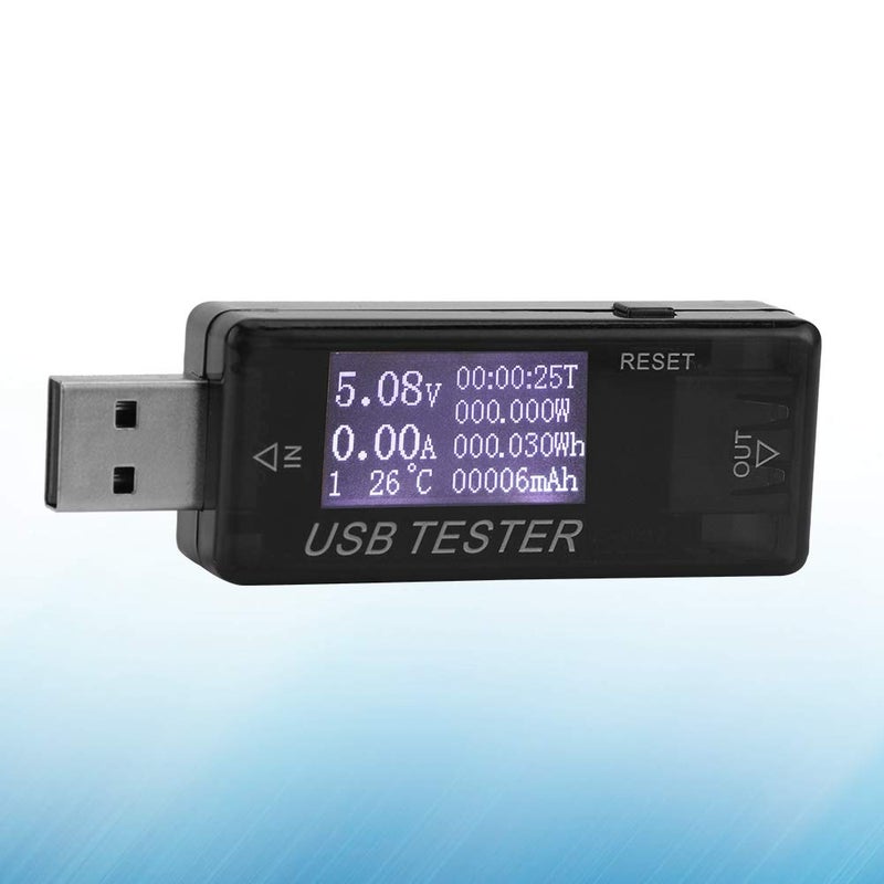 8 في 1 جهاز اختبار التيار الرقمي مقياس الطاقة 0 5A 150W مللي أمبير ساعة واط ساعة قياس محمول أداة فني كهربائي أسود - Image 5