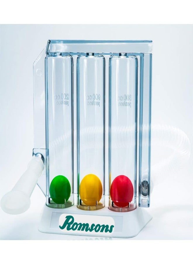 رومسونز جهاز رومسونز لتمارين التنفس العميق للرئتين - مقياس تنفس ثلاثي الحجرات بتصميم تحفيزي - Image 1