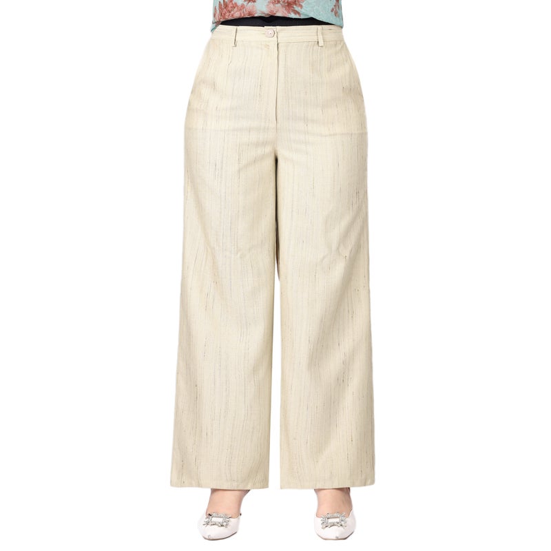 Smoky Egypt Womens Wide Leg Linen Blend Pants - Beige - Image 1