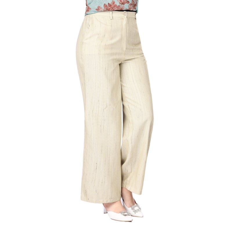 Smoky Egypt Womens Wide Leg Linen Blend Pants - Beige - Image 3