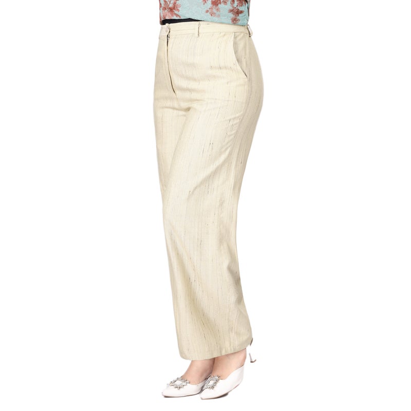 Smoky Egypt Womens Wide Leg Linen Blend Pants - Beige - Image 2