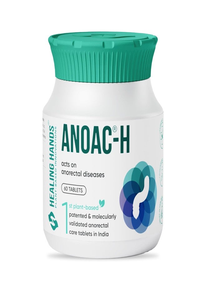 Healing Hands Anoac-H Advanced Piles and Fissure Treatment Tablets - 60 Days, Patented Plant Based Tablets to treat Severe Piles and Fissure, Clinically Proven, Herbal & Natural Piles Care - Image 1