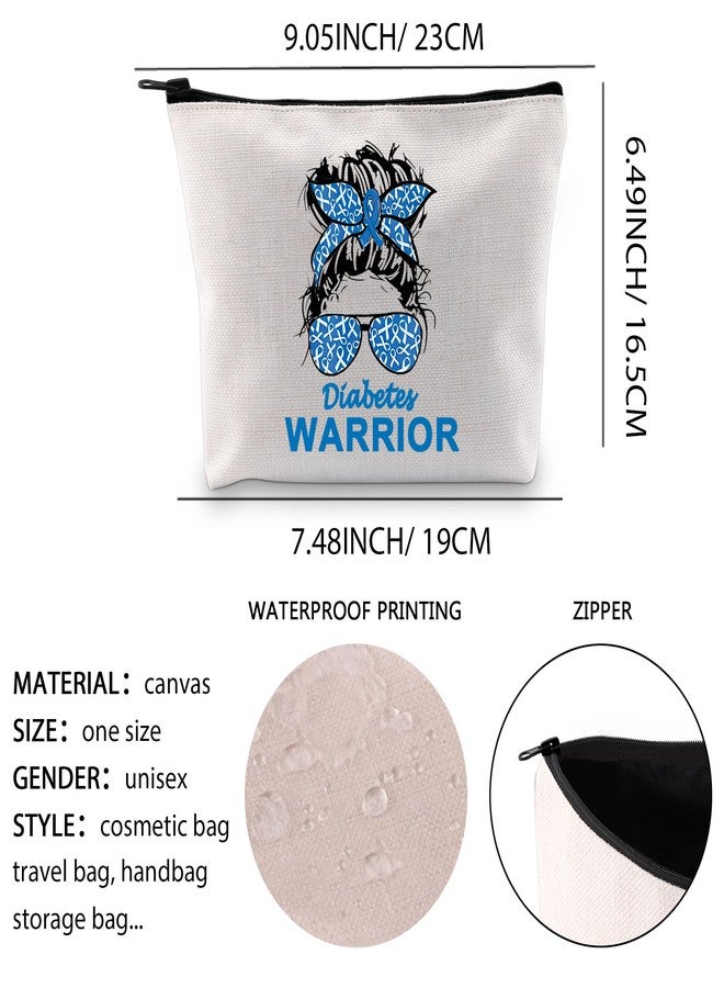 XYANFA Diabetic Gift Diabetes Warrior Gift Diabetes Awareness Gift Makeup Bag Medical Diabetic Makeup Bag Zipper Pouch (WARRIOR) - Image 2