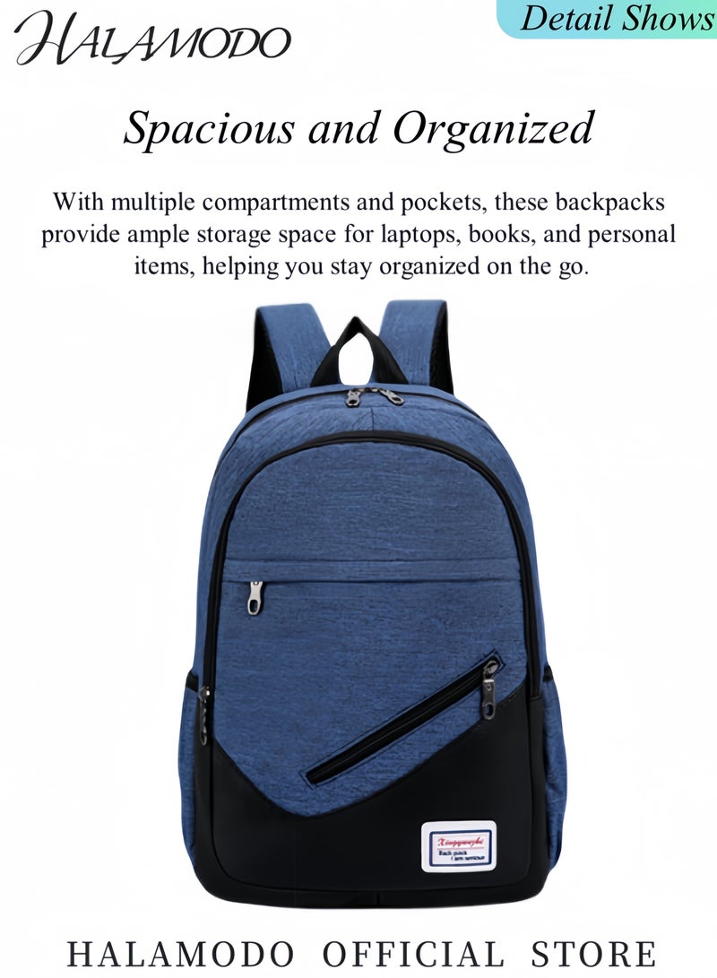 HALAMODO 3PCS Backpack Travel Carry on Backpack Water Resistant College School Bag College High School Backpack Computer Bag as Great Gifts for Men Women  - Image 2