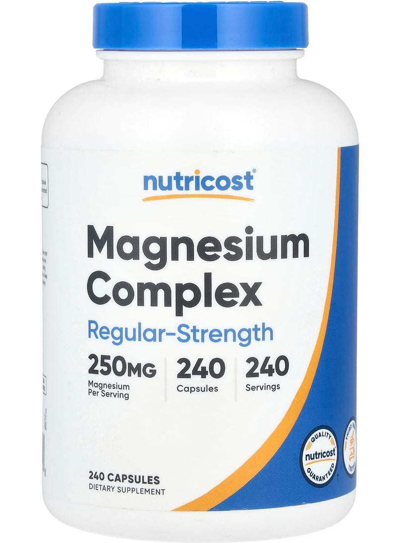 Nutricost مركب المغنيسيوم، قوة عادية، 250 مجم، 240 كبسولة