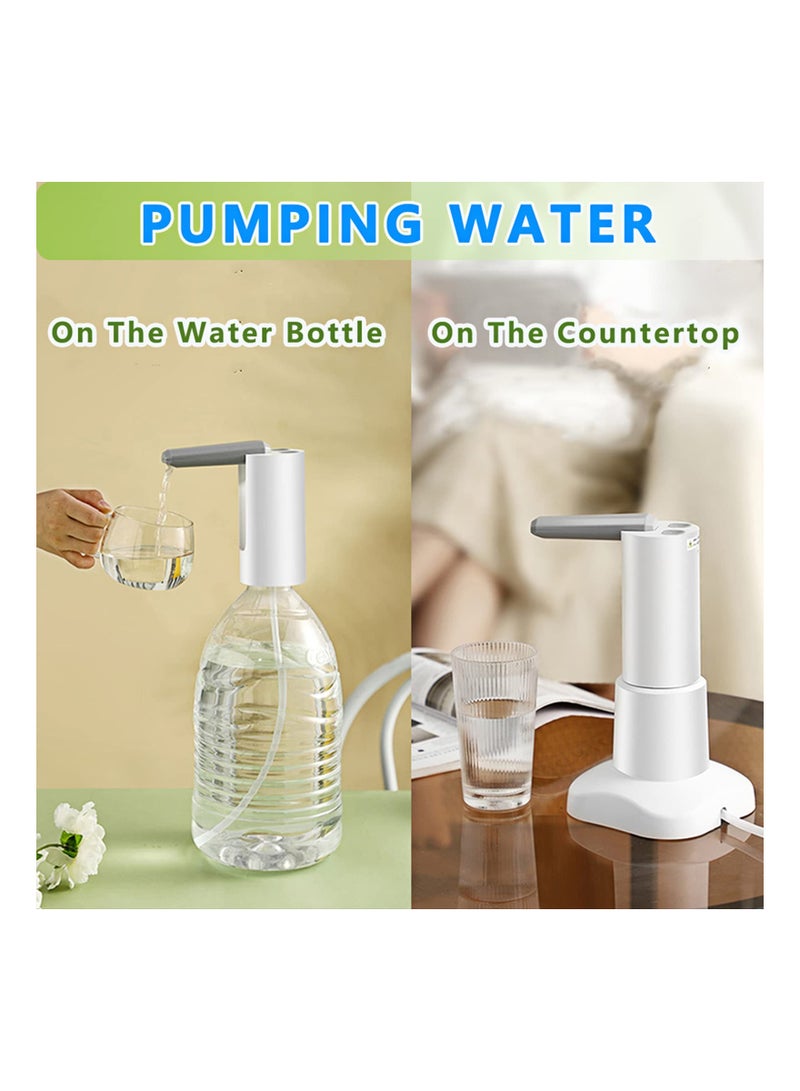 SYOSI Desktop Water Bottle Pump, Electric Bottle Pump USB Powered Convenient Hydration DeviceDispenser Desktop Hydration Station Office Water Pump for 5 Gallon & Universal Bottles, Home, Office, Outdoor  - Image 2