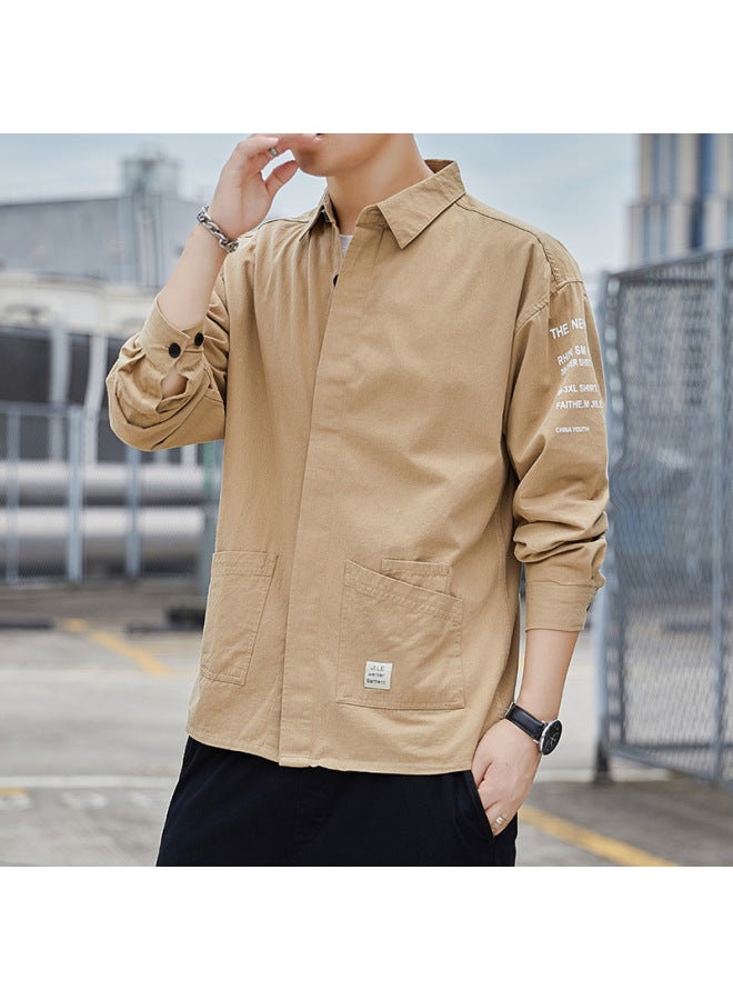 Work Shirts And Jackets For Men In Spring And Autum Construction Sites, Wear-resistant, Dirt-resistant, Sun-proof Work Clothes, Casual Textured Shirts