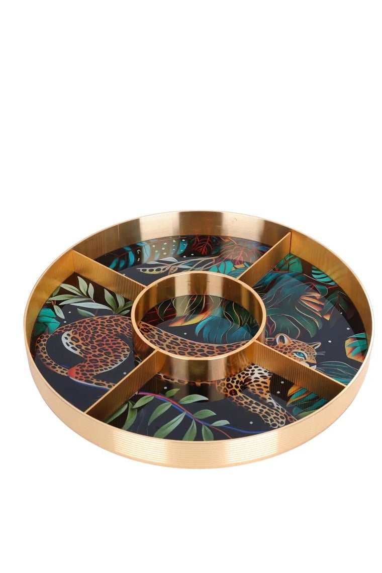 Alsaif Gallery Al Saif Gallery plastic serving plate, circular, divided into five places, lid - colored - Image 1