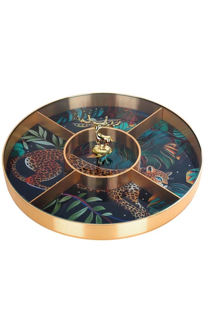 Alsaif Gallery Al Saif Gallery plastic serving plate, circular, divided into five places, lid - colored - Image 2
