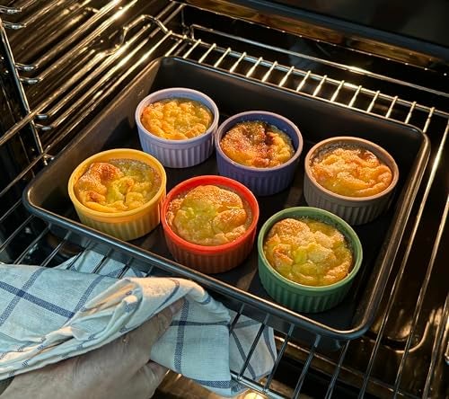 Koluti Nonstick Silicone Ramekins 4 oz with Lid, 6-Pack Oven Safe Creme Brulee Bowl for Baking, Mini Souffle Ice Cream Dessert Pudding Dipping Sauce Cups, BPA Free, Microwave, Freezer, Dishwasher Safe - Image 3
