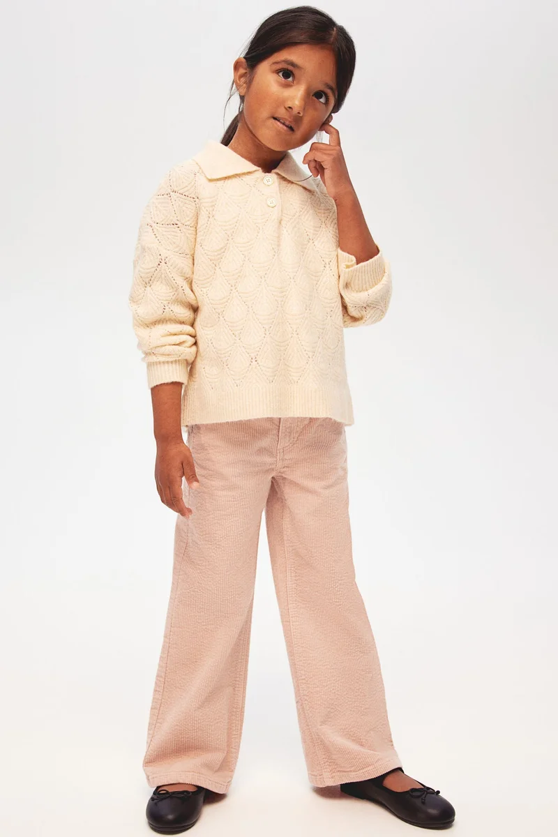 اتش اند ام بنطلون واسع من الكوردروي