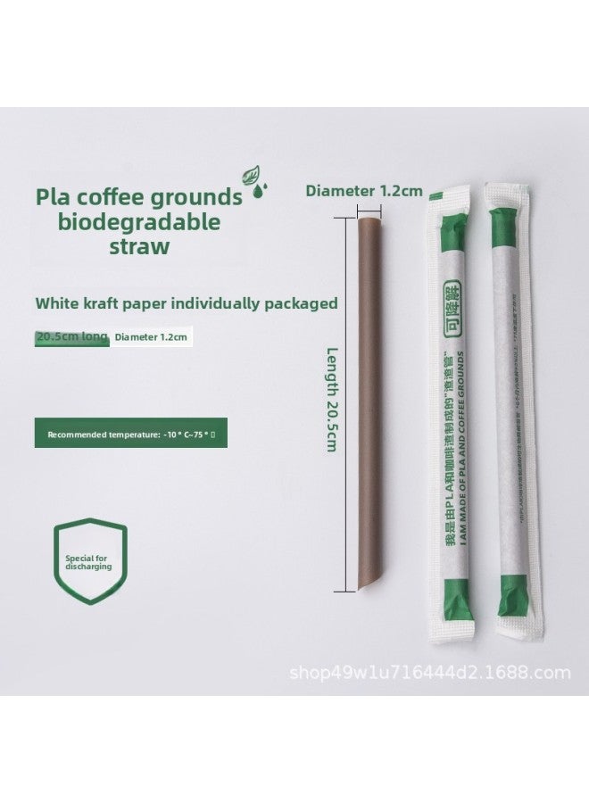 Coffee Residue Pla Biodegradable Straw Disposable Short Straw Pointed Coffee Milk Tea Independent Packaging Environmental Protection Straw 