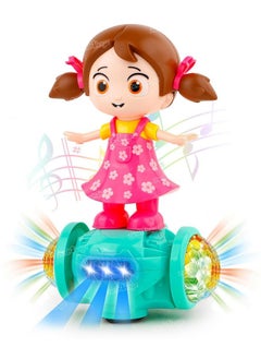 مركز لعب نشاط دمية موسيقية راقصة للأطفال من Zest 4 Toyz، تدور بزاوية 360 درجة مع أضواء وامضة وألعاب أكشن Bump n Go للأطفال (عبوة من قطعة واحدة) باللون الوردي
