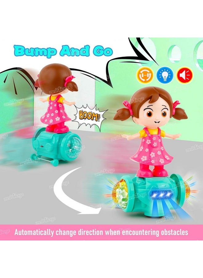 زيست فور تويز مركز لعب نشاط دمية موسيقية راقصة للأطفال من Zest 4 Toyz، تدور بزاوية 360 درجة مع أضواء وامضة وألعاب أكشن Bump n Go للأطفال (عبوة من قطعة واحدة) باللون الوردي  - Image 2