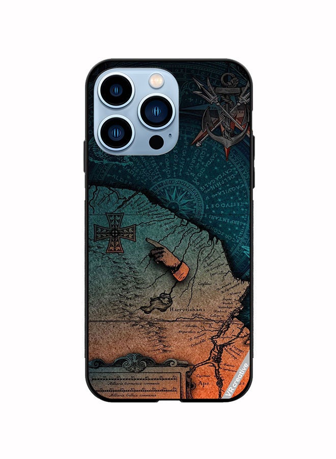 VR CREATIVE Protective Case Cover For Apple iPhone 14 Pro Max Compas Design Multicolour - Image 1