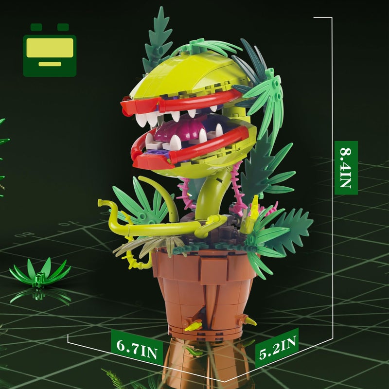 Bibilock 322PCS Horrous Audrey The 2 Piranha Plant Cannibal Flower Building Toys Model Compatible with lego Size,Unique Cannibal Flowers Monster Christmas DIY Decor,A Great Decorative Toy for 6+ - Image 5