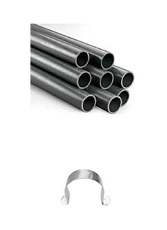 NIBEMINENT 8-Piece Pipe With Clamp Silver/Black 2inch 