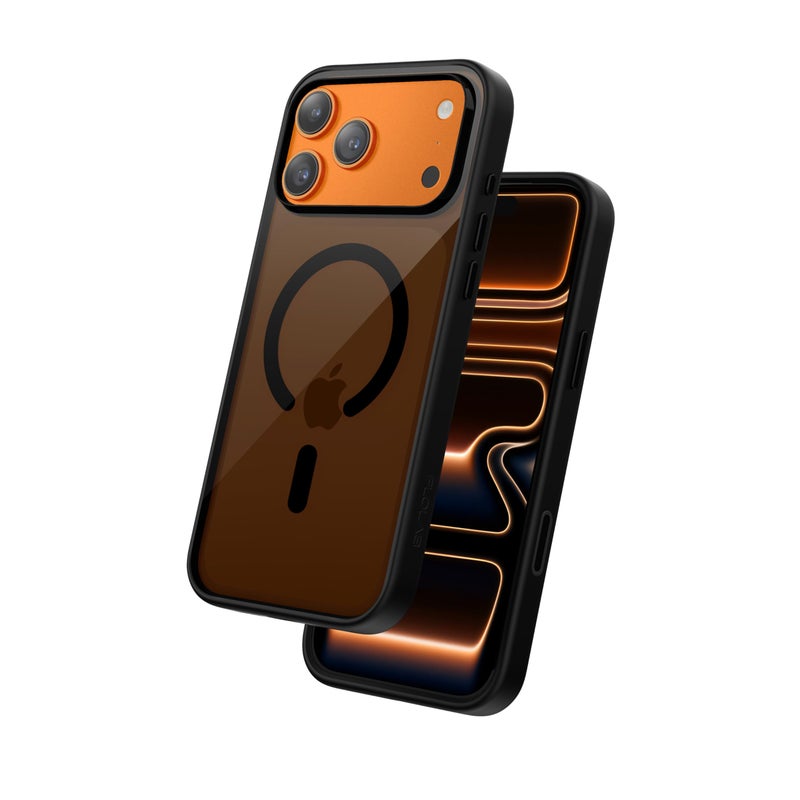FLOLAB حافظة FLOLAB Surtect Tri-Fusion المغناطيسية لجهاز iPhone 17 Pro تصميم نحيف واقي متوافق مع Magsafe درجة عسكرية - أسود شفاف كامل - Image 1