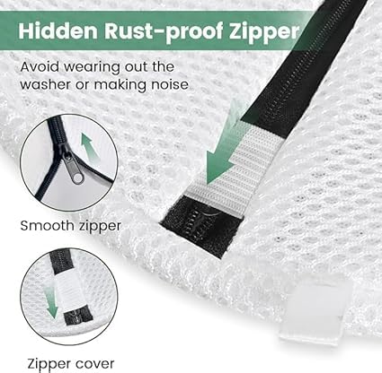 ILAVILA ILAVILA Shoes Wash Bags with Bumper Protectors Mesh Laundry Bags for Washing Machine Dryer Protective Shoe Washing Bag for Sneakers Socks Delicate Footwear Pack of 2  - Image 4