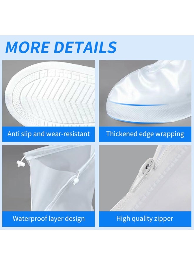 Meetion Rain Shoe Covers- Waterproof Sand Control Non-Slip Overshoes Covers Women Men Kids Outdoor Foldable Reusable PVC Rubber Sole Medium Top Shoe Covers (Large) - Image 4