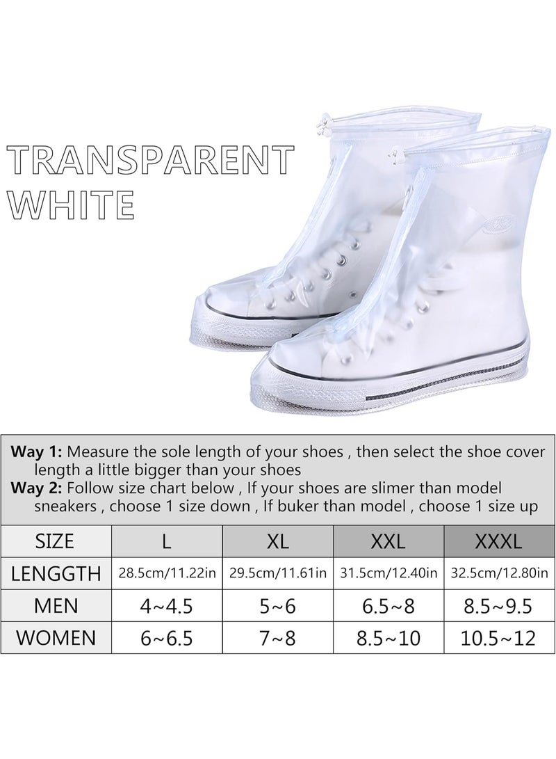 Meetion Rain Shoe Covers- Waterproof Sand Control Non-Slip Overshoes Covers Women Men Kids Outdoor Foldable Reusable PVC Rubber Sole Medium Top Shoe Covers (Large) - Image 2
