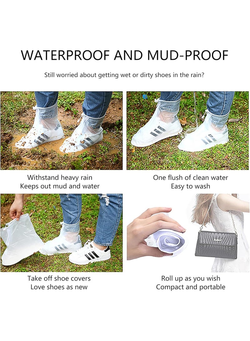 Meetion Rain Shoe Covers- Waterproof Sand Control Non-Slip Overshoes Covers Women Men Kids Outdoor Foldable Reusable PVC Rubber Sole Medium Top Shoe Covers (Large) - Image 5