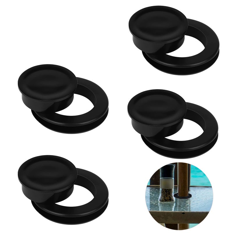 AIEX AIEX 4 Pcs 2 inch Table Umbrella Hole Ring and Cap, Silicone Umbrella Hole Ring Umbrella Cone Wedge Patio Umbrella Cone  - Image 2