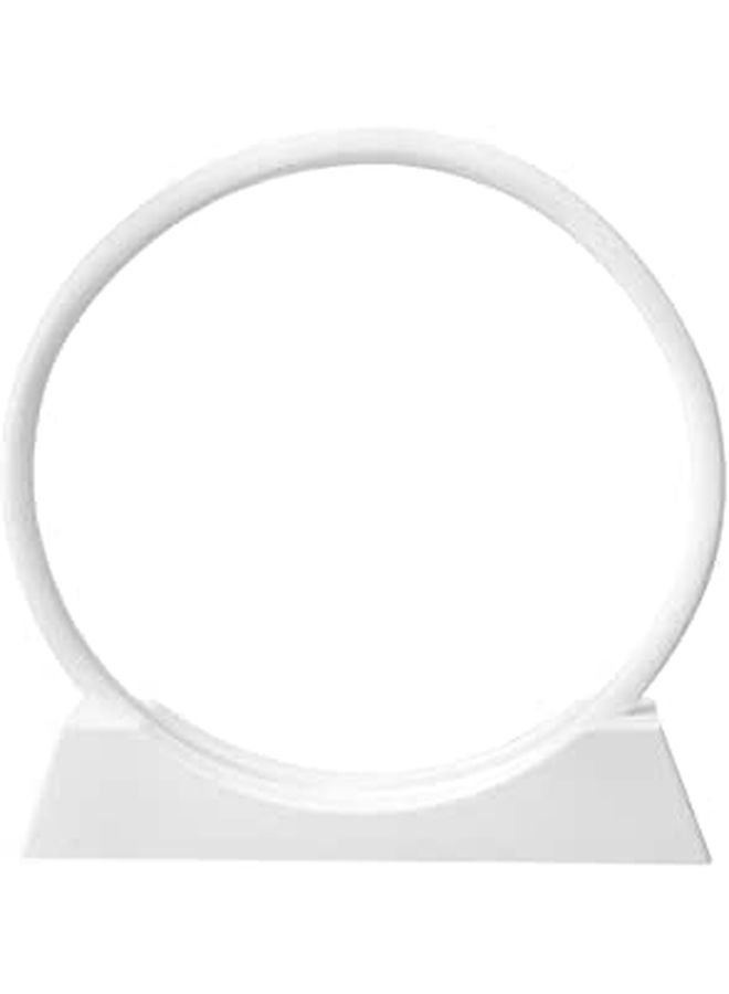 DIY Moving Sand Art Picture Frame with White Plastic Stand and Leather Ring for 12 Inch Round Glass Home Decor - Image 1