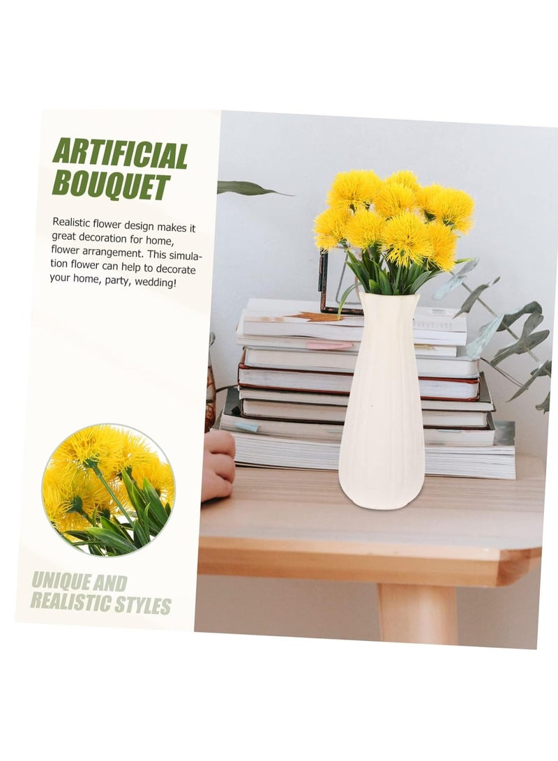 Excefore 10pcs Artificial Dandelion Artificial Outdoor Plants Dining Room Table Decor Table Centerpieces for Weddings Plastic Flower Bouquet Flower Arrangement Realistic Lifelike Dandelion - Image 3