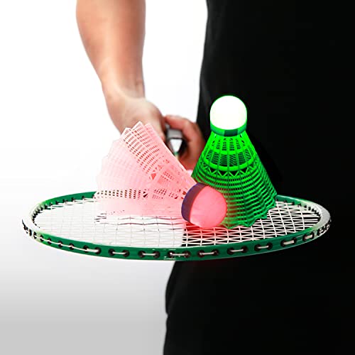 TGU Badminton Shuttlecocks, Badminton Birdies 4pcs - Lighting Glow in The Dark Night - Image 1