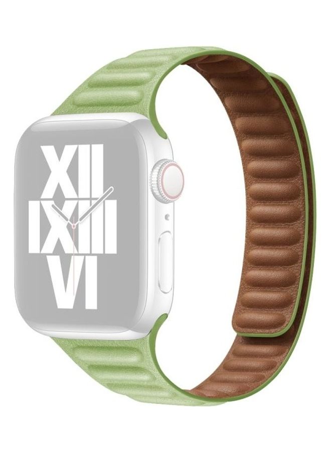NIBEMINENT Ethnic Replacement Watchband for Apple Watch Series 1/2/3/4/5/6/7/SE 38/40/41mm Grass Green - Image 1