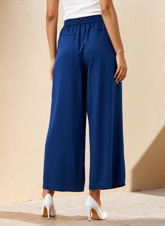 سبلاش فيڤ بنطلون بالازو بقصة مريحة مع حزام ربط وجيوب - Image 3