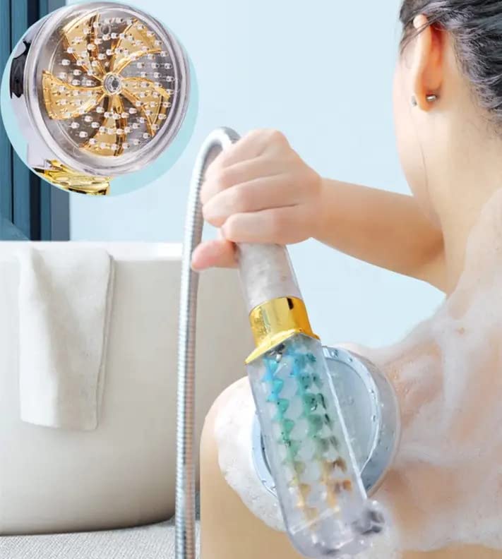 bosig bosig Handheld Shower Head High PowerPressure Turbo Fan Shower Head with Filter and Pause Switch Easy Install Turbocharged Shower Head 360 Degrees Rotating - Image 3
