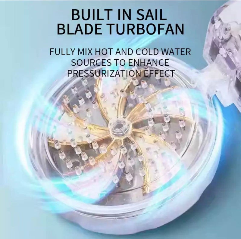 bosig bosig Handheld Shower Head High PowerPressure Turbo Fan Shower Head with Filter and Pause Switch Easy Install Turbocharged Shower Head 360 Degrees Rotating - Image 2