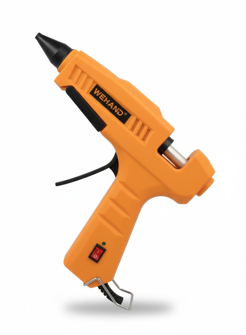 WEHAND Hot Melt Glue Gun – 60W High-Performance Handheld Adhesive Tool – Strong Bonding for DIY, Crafts & Repairs – Orange Trigger Design - Image 1