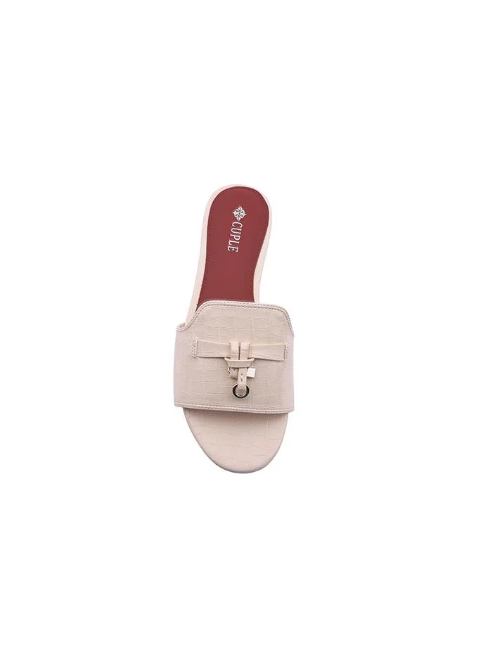 Cuple Beige Flat Sandal – Earthy Relaxed Style for Women | Best Price UAE